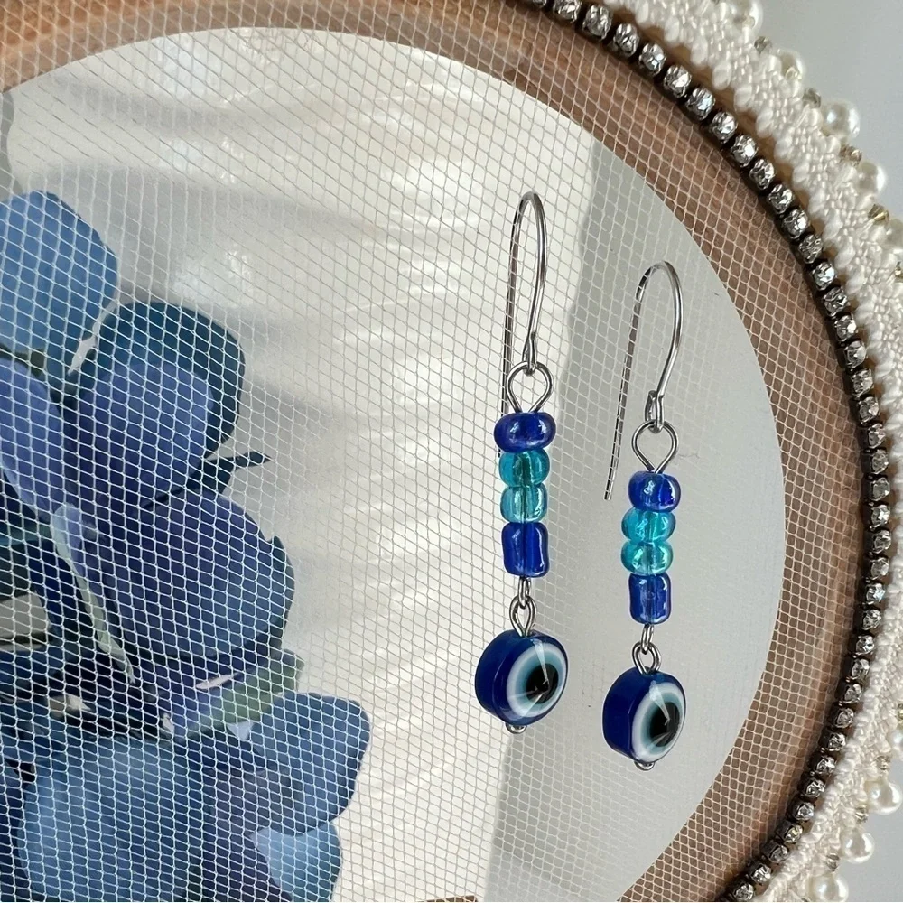 𝅺Evil Eye Stainless Steel Earrings